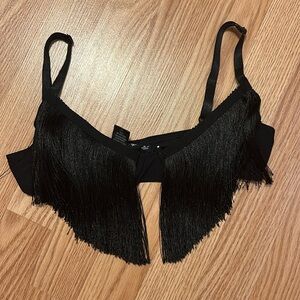 black tassel bra